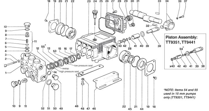 GRACO 1535 (800165,367) Pressure Washer Parts, Breakdown, Pumps 
